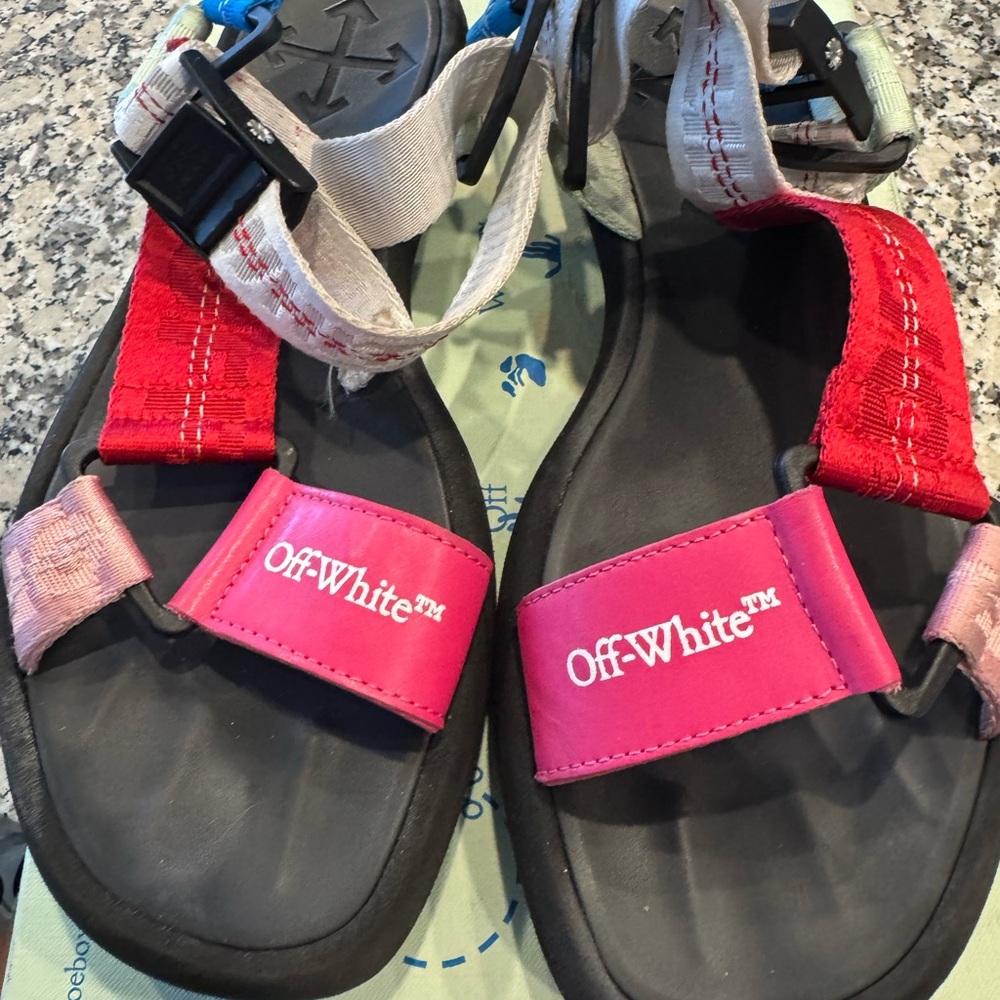 Off-White Pink and Black Sandals